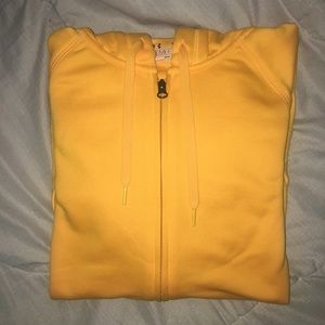 Yellow semi fitted Under Armour zip-up hoodie